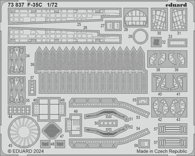 Eduard Modelbouwdecoratie - 73837 Accessoires voor F-35C - Photo-etch
