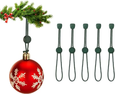 Verstelbare en stevige haakjes voor kerstballen - Niet-slippende haken voor het ophangen van grote en kleine kerstversieringen - Perfect voor kerstboomdecoraties (32, Groen)