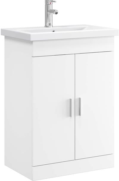 vidaXL - Badkamermeubel - Set - Wit - 61 - x - 40 - x - 84,5 - cm - Bewerkt - hout