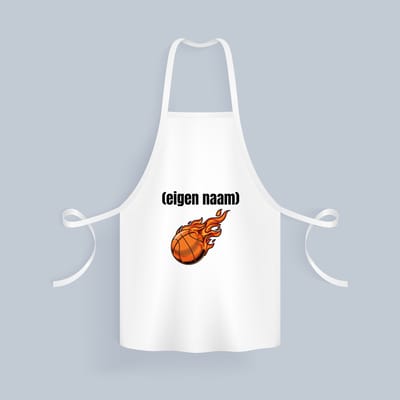 Akyol - basketbal vuur met eigen naam Keukenschort - Basketbal - iemand die op basketbal zit - sport - verjaardag cadeau - kado - bal - wedstrijdsport - 82 bij 71 cm
