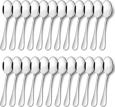 24 stuks, roestvrij staal, 14 cm, ijslepel, soeplepel, eetlepel, kleine lepelset voor huishoudens, restaurants, kantines, vaatwasmachinebestendig