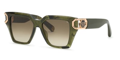 Philipp Plein SPP213M Melange verde/nero lucido 53/16/140 WOMAN Zonnebrillen