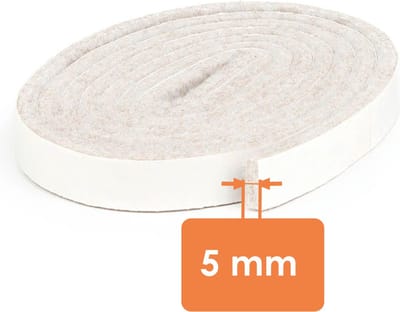150 cm - Premium Zelfklevend Meubelvilt / Dik Plakvilt op Rol / Vilt voor Tafel- en Stoelpoten - Lichtbruin - Dikte: 5mm
