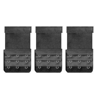 BH Verlengstuk Dames - 3-Haak Verlengriem - Zacht & Comfortabel - Nylon met RVS Haken - Zwart - Voor Vrouwen BH - 1 Stuk