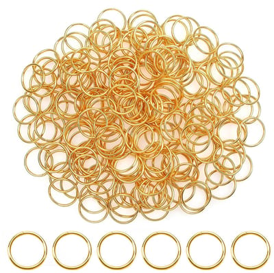 Dailygoods- Springringen 200 stuks - Gouden 12 mm - Roestvrij Staal - Sieradenconnector - Doe-het-zelf - Transparante Doos