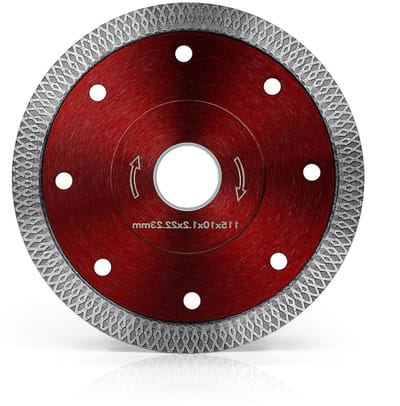 Diamantzaagblad 115 mm voor het snijden van porselein, harde keramiek en tegels - Flens en golfplaat inbegrepen