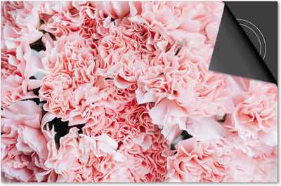 Inductie beschermer 60x60 - afdekplaat inductie mat - Dietrix Kookplaat beschermer - Exclusief - Flowers 19 - Pioen lichtroze wit