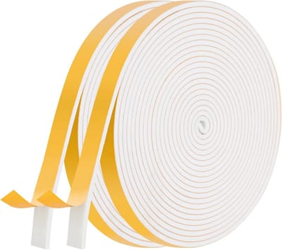 Multifunctionele Afdichting voor Ramen en Deuren – Geluidsisolerende, Schokbestendige Zelfklevende Schuimrubberen Afdichting – 2 Rollen van 12 mm x 3 mm x 5 m