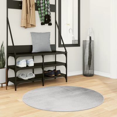 vidaXL - Vloerkleed - IZA - laagpolig - Scandinavisch - Ø - 100 - cm - grijs