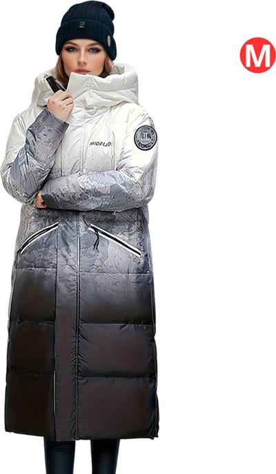 Livano Winterjas - Dames - Parka Winterjas - Winter - Volwassen - Lange Jas Dames - Zwart - Wit - Maat M