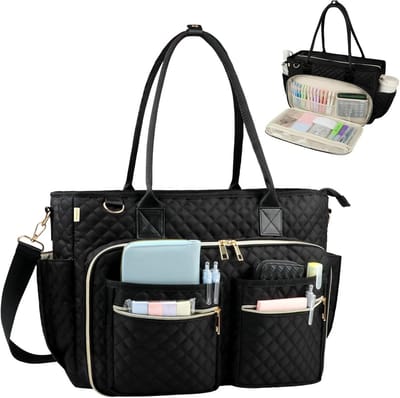 Grote Laptoptas Schoudertas voor Dames - Werk- en Leraarentas 15.6 inch met Geïsoleerd Vak