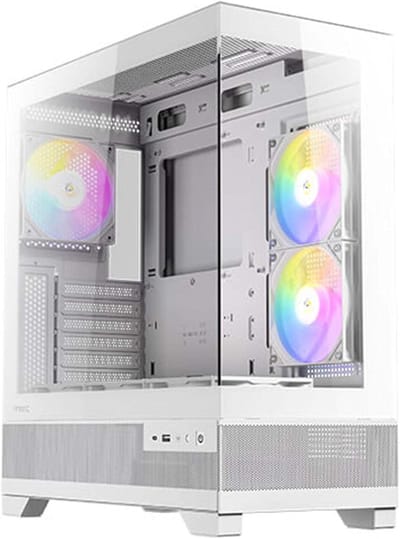 Midi Tower PC Behuizing - Computerkast Gaming - Componenten Beschermen - 270 graden Panoramisch Glas - Mid Tower - Wit
