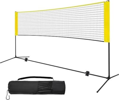Badmintonnet - Sportnet - Volleybalnet - Tennisnet - Badmintonnet - Complete Set met Stokken, Net, Grondpinnen en Spanner Touwen - Multifunctioneel Inzetbaar