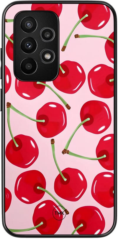 Hoesje geschikt voor Samsung Galaxy A52 5G - Sweet cherry - Roze - TPU case - Print - Hardcase zwart telefoonhoesje