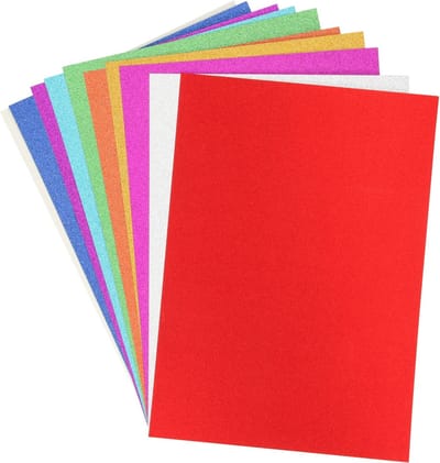 Creative Craft Group Cardboard A4 Glitter 200g 10 sheets ass.
