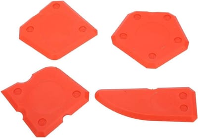 Kitgereedschap set - Afwerkingsgereedschap - Kitvoegen afwerken - 4 Verschillende vormen - 4 Stuks - Rood