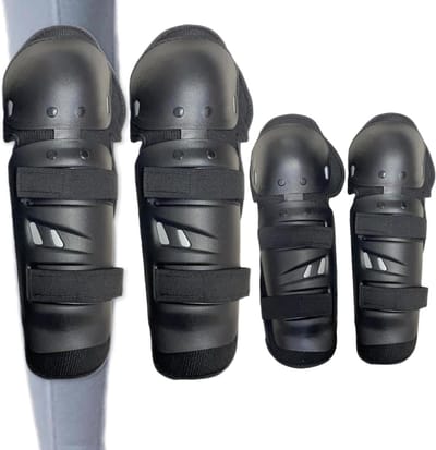 Knie Elleboogbeschermers - Beschermende Pads - Sport Activiteiten - Impact Verspreidend - Verstelbaar - Zwart