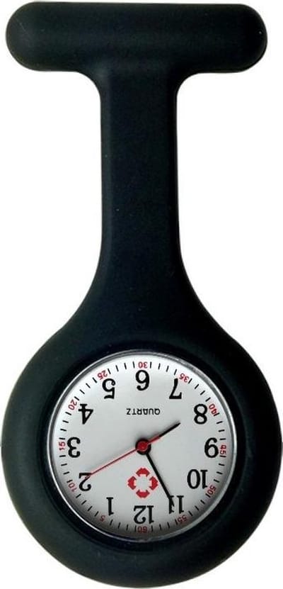 Fako® - Verpleegstershorloge - Zusterhorloge - Verpleegster Horloge - Siliconen Uni - Zwart