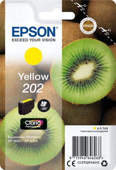 Epson Kiwi Singlepack Yellow 202 Claria Premium Ink