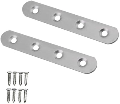 Dailygoods- Beugel Roestvrij Staal - Platte Beugel - Bevestigingsplaten - Sleufgaten - Sterk en Duurzaam - 100x19x3mm - Hoekbeugel