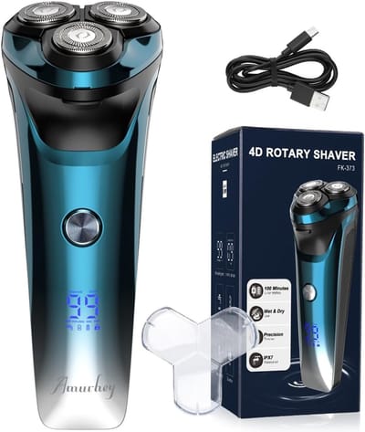 Elektrisch scheerapparaat voor mannen met baardtrimmer - IPX7 waterdicht en 120 minuten looptijd - USB-C opladen