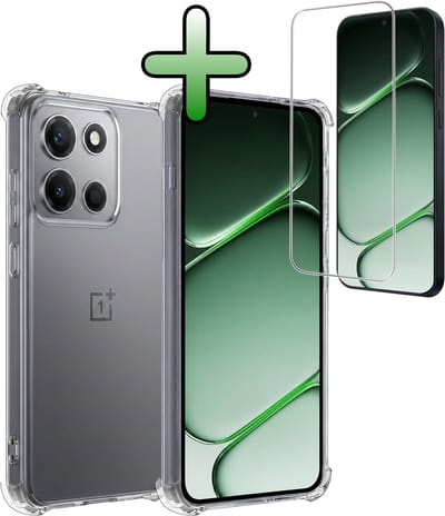 Hoesje Met Screenprotector - Geschikt voor OnePlus Nord 6 - Sterk & Shockproof - Siliconen Case - Back Cover - Telefoon Hoes - Shock Proof - Transparant