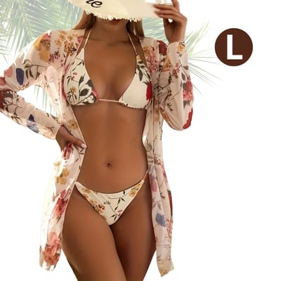 Livano Bikini Dames - Meisjes Bikini - Badpak - Push Up - Vrouwen Badkleding - Zwemmen - Sexy Set - Top & Broekje - Tarwekleuring - Maat L