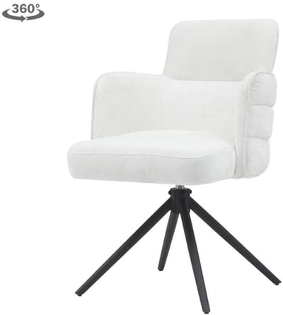 Tower Living Draaifauteuil Rumo - Ecru Stof - Met Armleuning - 64x57x89cm