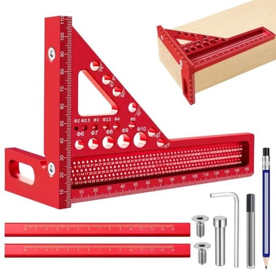 Dailygoods- Meetliniaal 3D - Multifunctioneel - Hoekmeter Digitaal - Gradenboog - Verstekhoek - Aluminiumlegering - Zeer Nauwkeurig