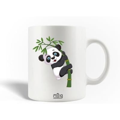 Keramische Mok - Kleine Panda - 30cl - Vaatwasmachinebestendig - Wit - Rond
