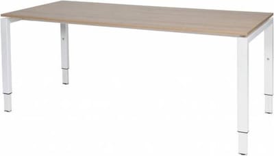 Verstelbaar Bureau - Domino 180x80 Havana Kersen - wit frame