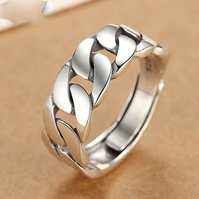 Bfclub Koperen Ringen Voor Vrouwen Mannen Fijne Sieraden Vinger Verstelbaar Open Vintage Kettingring Voor Feest Verjaardagscadeau resizable white
