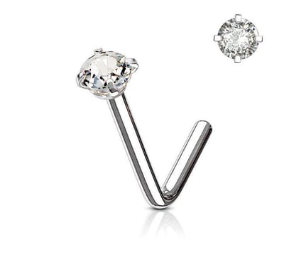Neusstud Sterling Zilver met rond gekleurd Crystal 3 stuks (1.5mm)