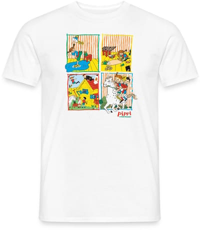 Pippi Langkous En Je Vrienden Tegels T-Shirt Heren