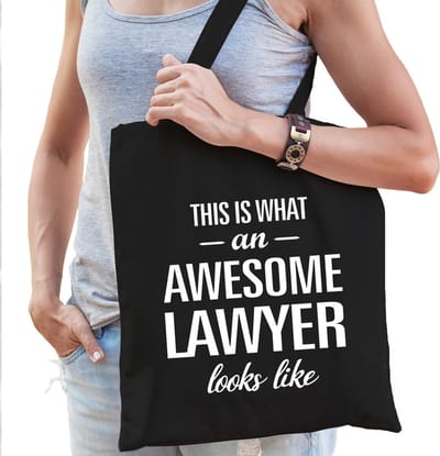 BD Cadeau tas - Awesome lawyer - advocate - zwart - voor dames - advocaat tasje - collega - beroepen shopper