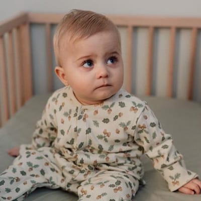 Little Dutch Pyjama - Maat 50/56 - Pyjama kinderen Jongens - Groen - Night Acorns & Leaves