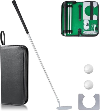 Complete Golf Putter Set voor Rechtshandigen, Verstelbare Mini Wave Putter van Aluminium, Inclusief Golfballen en Tas voor Indoor en Outdoor Training, Golfaccessoires en Oefenmateriaal