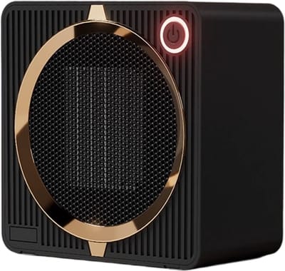 QTTVBTNA - Elektrische kachel - Kleine Warmteventilator - PTC Verwarming 500W - Snelle Verwarming & 180° Luchtcirculatie - Veilig & Stil – Plug-in Verwarmingsapparaat - Zwart - 13.5x13.5x6.5cm - 1 stuk