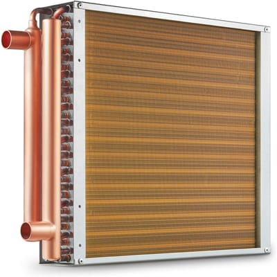 Échangeur de chaleur 16 x16  Eau vers Air 3 rangées Ports en cuivre 3/8  193 ailettes