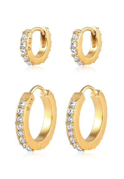 Elli Dames Oorbellen 2er Set Kristalle 925 Silber