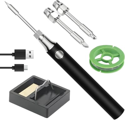 Draagbare USB Soldeerbout Set met 3 Temperatuurstanden (330°C - 450°C) - Inclusief Standaard