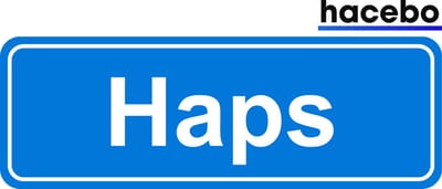 Hacebo - Plaatsnaam Sticker - 29x10 CM - Haps sticker - Verkeersborden sticker - grappige cadeaus - Haps