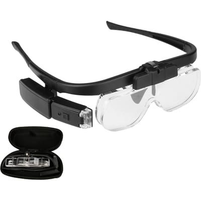 4.5X Vergrotende Headset met LED-licht Vergrootglas Hoofd Gemonteerde Juwelen Loep Vergrootglas met zwart