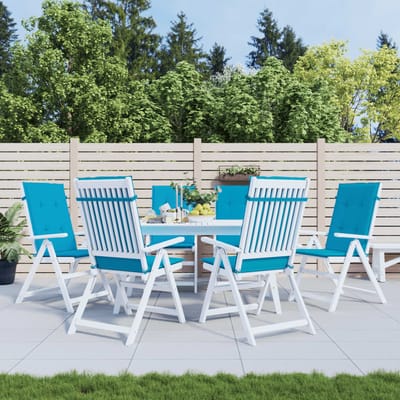 vidaXL - Tuinstoelkussens - 6 - st - hoge - rug - 120x50x3 - cm - stof - blauw