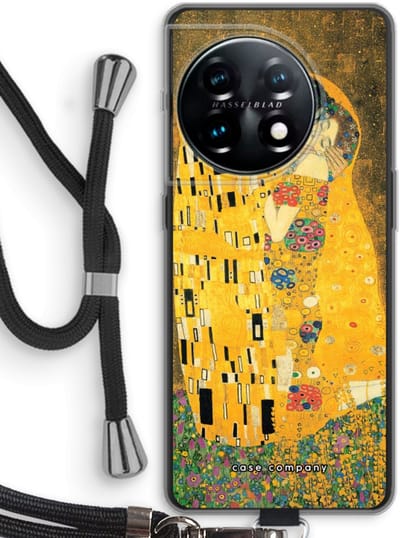 Case Company® - Hoesje met koord geschikt voor OnePlus 11 hoesje met Koord - Der Kuss - Telefoonhoesje met Zwart Koord - Bescherming aan alle Kanten en Over de Schermrand