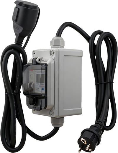 Digitale Stroommeter - Energie Monitor - Outdoor Gebruik - IP67 Waterdicht - 16 A - Zwart