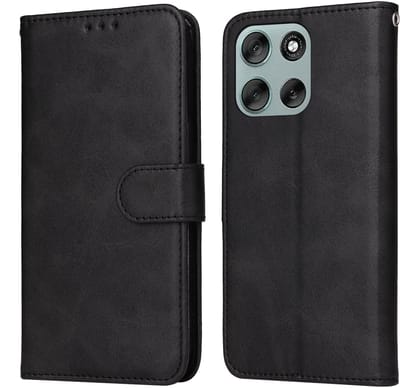 Telestore - Zwart agenda book case hoesje - telefoonhoesje geschikt voor Motorola Moto G56 5G