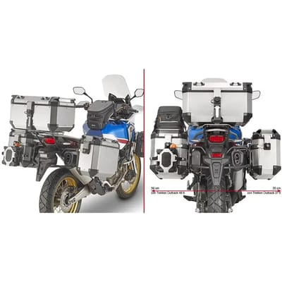 Givi Trekker Outback Monokey Cam Honda Crf1000l Africa Twin/crf1000l Africa Twin Adventure Sports Montage Zijkoffers Zwart