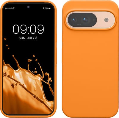 kwmobile hoesje geschikt voor Google Pixel 9 / Pixel 9 Pro case - Siliconen telefoonhoesje - Telefoon beschermhoes - Smartphone cover in fruitig oranje