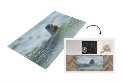 Keukenloper - Loper keuken - Noordzee - Zeehond - Water - 120x60 cm - Keukenloper vinyl